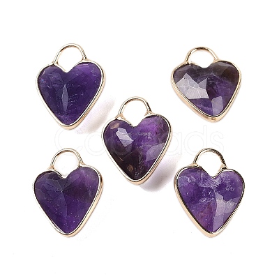Natural Amethyst Faceted Pendans KK-L218-005G-06-1
