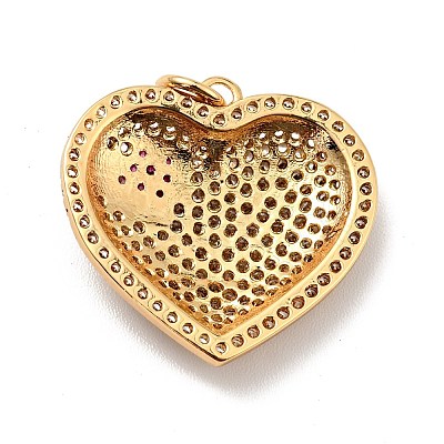Brass Micro Pave Cubic Zirconia Pendants KK-E015-22G-1