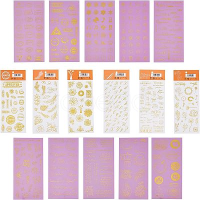 Glitter Self Adhesive Waterproof Hot Stamping Stickers DIY-PH0001-95-1