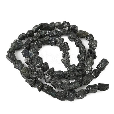 Raw Rough Natural Black Tourmaline Beads Strands G-M453-A01-01-1