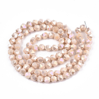 Electroplate Opaque Glass Beads Strands EGLA-T019-05V-1