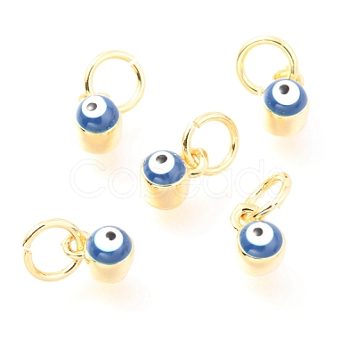 Brass Enamel Pendants KK-Y001-02C-03G-1