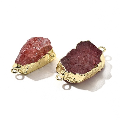 Raw Rough Natural Dyed Quartz Crystal Links Connector Charms G-K189-04LG-09-1