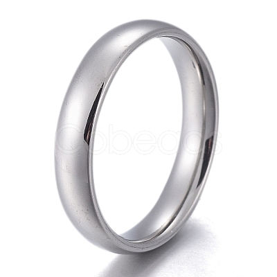 Non-Tarnish 304 Stainless Steel Flat Plain Band Rings STAS-I160-C-P-1