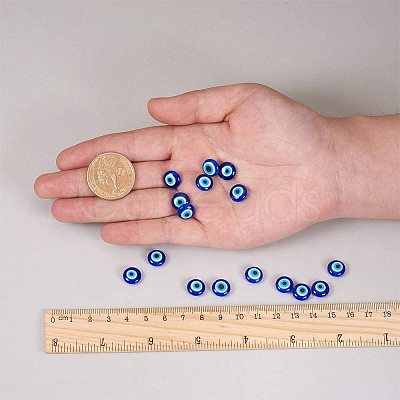 Handmade Evil Eye Lampwork Beads Strands LAMP-NB0001-04-1