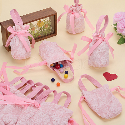 Canvas Cloth Candy Drawstring Pouches with Rope Handle ABAG-WH0083-004B-1