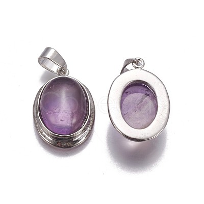 Natural Amethyst Pendants KK-I634-02P-08-1