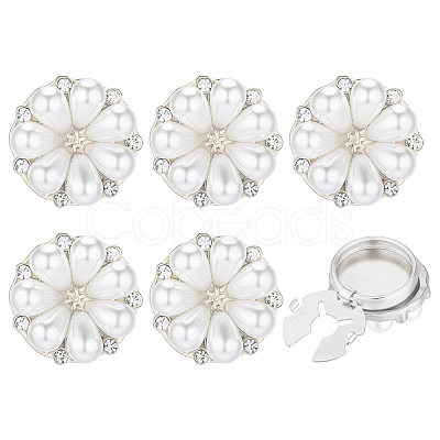 6Pcs Zinc Alloy & Rhinestone Cufflinks BUTT-PH0001-83P-1
