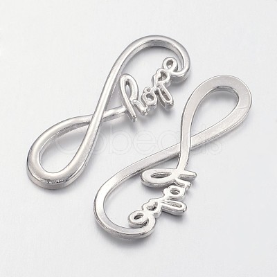 Tibetan Style Alloy Infinity with Hope Links connectors LS-TIBE-S230-P-FF-1
