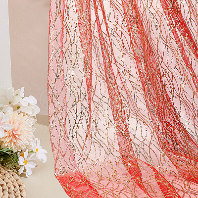 Polyester Sequins Fabric DIY-WH0683-51C-1