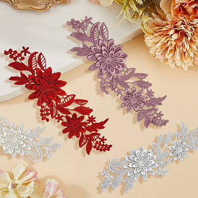 4 Pairs 4 Colors Polyester Embroidery Sequin Costume Accessories FIND-CY0001-24-1