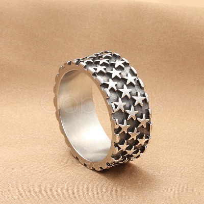 Punk Style 304 Stainless Steel Finger Rings for Men FS-WG83721-02-1