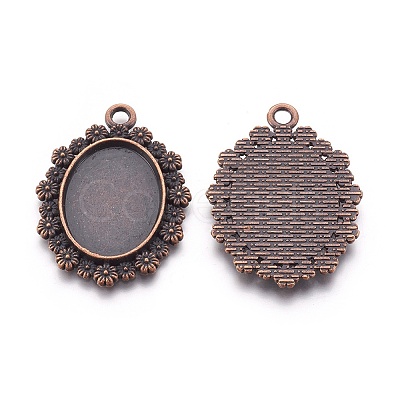 Alloy Pendant Cabochon Settings PALLOY-E460-22R-1