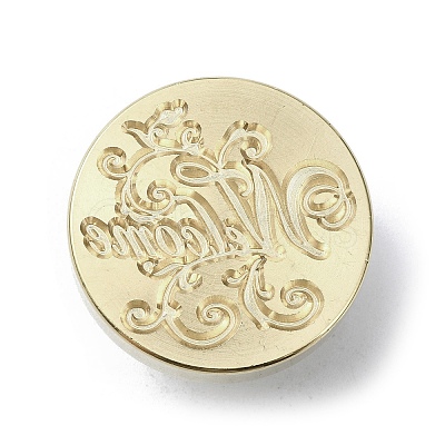 Welcome Wax Seal Brass Stamp Heads AJEW-M038-01K-G-1