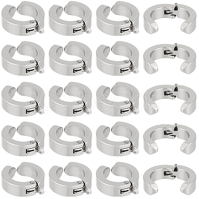 20Pcs 304 Stainless Steel Hoop Earrings Findings STAS-BBC0010-22-1