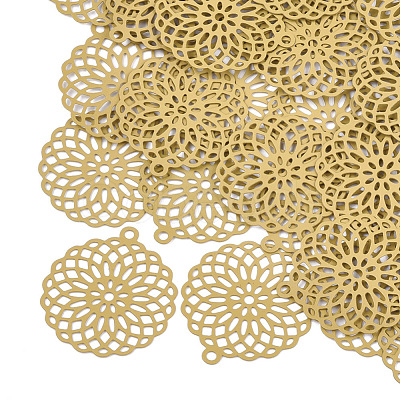 430 Stainless Steel Filigree Pendants STAS-T042-02D-1