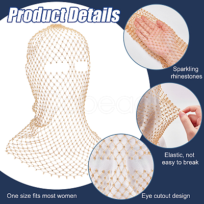 1Pc Polyester Fascinator Mesh Face Veil OHAR-FG0001-05B-1