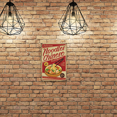 Vintage Metal Tin Sign AJEW-WH0436-093-1