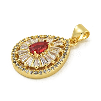 Rack Plating Brass Pave Cubic Zirconia Pendants KK-U029-28G-03-1