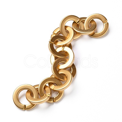 Handmade Opaque Spray Painted Acrylic Rolo Chains AJEW-JB00846-1