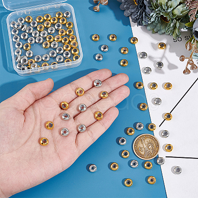 100Pcs 2 Colors Brass Spacer Beads FIND-UN0015-57-1