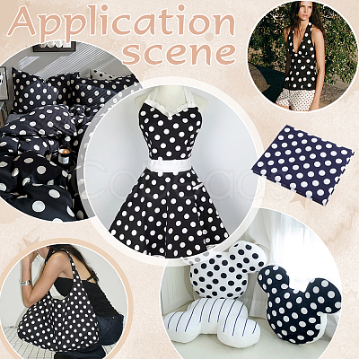2 Yards Polka Dot Pattern Cotton Fabric DIY-FG0009-96-1