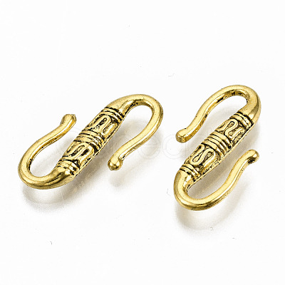 Tibetan Style Alloy S-Hook Clasps TIBE-N011-22AG-RS-1