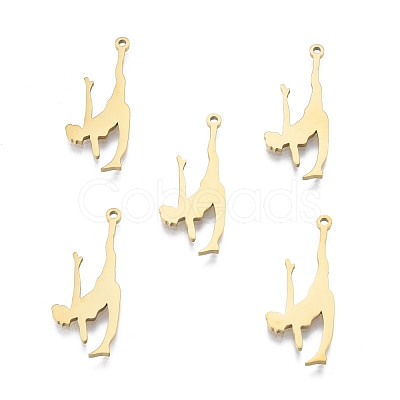 Ion Plating(IP) 201 Stainless Steel Pendants STAS-B027-29G-1