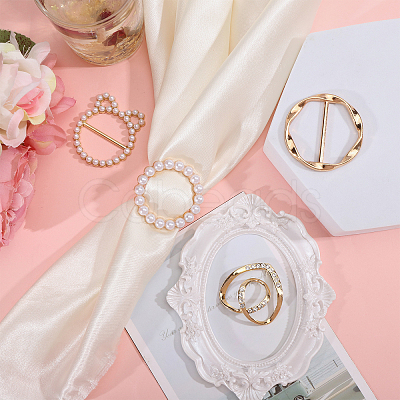 12Pcs 4 Styles Alloy Resin Buckle Clasps FIND-GL0002-20-1