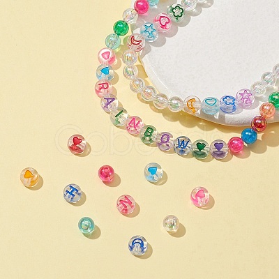 5 Style Transparent Acrylic Enamel Beads MACR-FS0001-23-1
