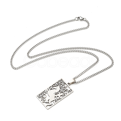 Non-Tarnish 304 Stainless Steel Pendant Necklaces NJEW-L118-02P-03-1