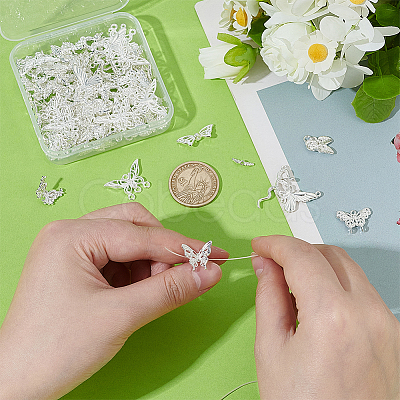 80Pcs 8 Styles DIY Butterfly Jewerly Making Finding Kits FIND-WR0012-21-1