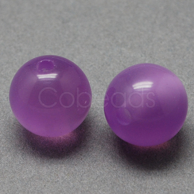 Round Imitation Cat Eye Resin Beads RESI-R157-6mm-02-1