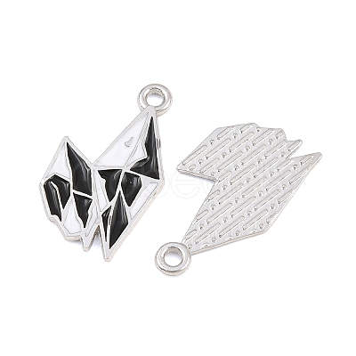 Alloy with Black Enamel Pendants AL-CBA2919-02P-03-1