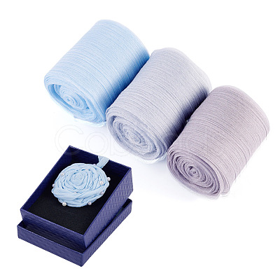 3 Rolls 3 Colors Wrinkle Polyester Ribbon OCOR-TA0002-98A-1