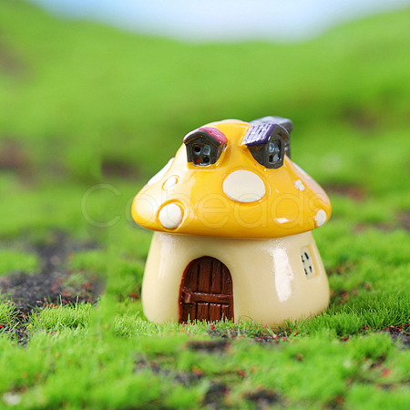 Mini Resin Mushroom House Figurines MUSH-PW0001-085A-03-1