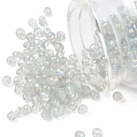 Transparent Rainbow Colours Round Glass Seed Beads X-SEED-A007-4mm-161-1