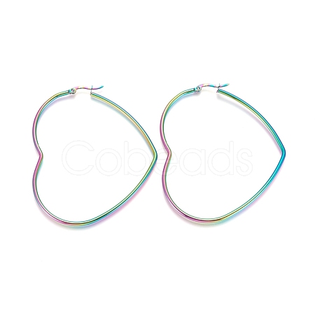 304 Stainless Steel Hoop Earrings STAS-D171-07B-M-1