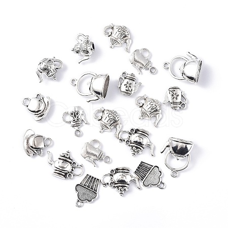 Tea Pot Series Tibetan Style Alloy Pendants TIBEP-E005-01AS-1