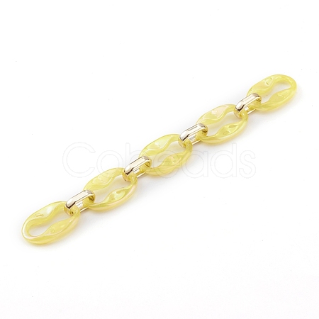 Transparent Acrylic & CCB Plastic Linking Cable Chains AJEW-JB00911-04-1