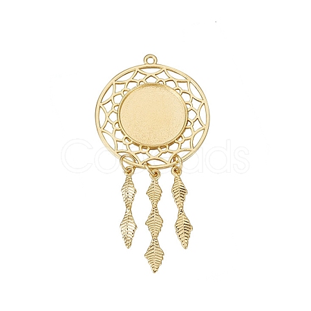 Hollow Alloy Pendants Cabochons Settings PALLOY-TAC0127-01G-1