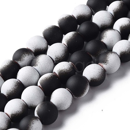 Spray Painted Non-magnetic Synthetic Hematite Beads Strands G-N337-01F-1