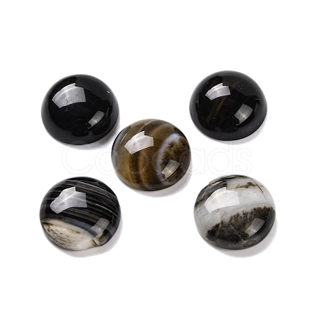 Natural Banded Agate(Dyed & Heated) Cabochons G-B085-02B-12-1