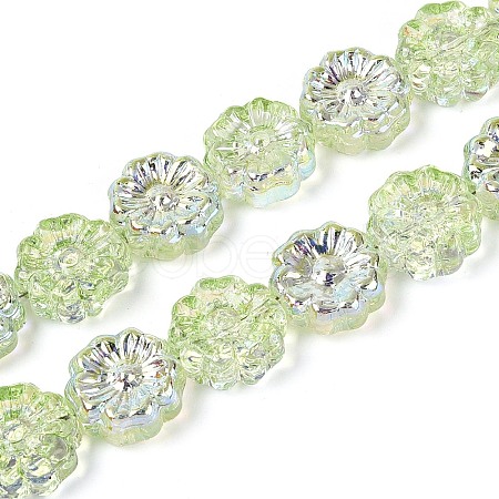 Electroplate Transparent Glass Beads Strands EGLA-N055-01H-1