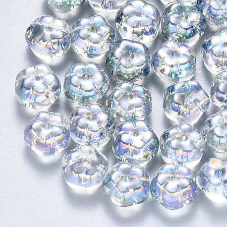Transparent Spray Painted Glass Beads GLAA-S190-002C-01-1