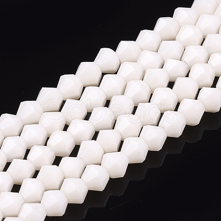 Opaque Solid Color Glass Beads Strands X-GLAA-Q080-4mm-B04-1