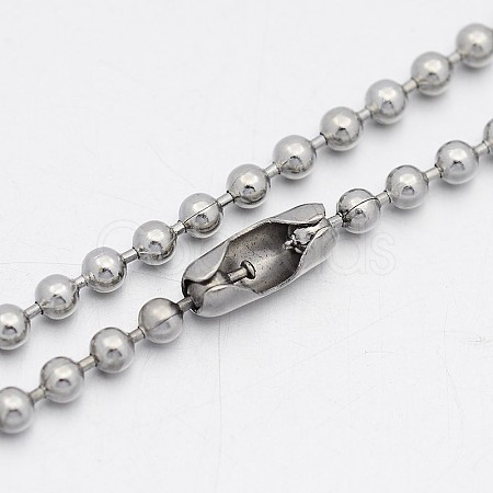 Tarnish Resistant 304 Stainless Steel Ball Chain Necklaces NJEW-A288F-06P-1