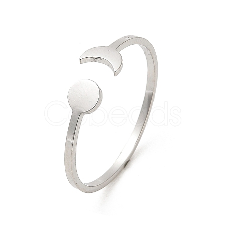 Non-Tarnish 304 Stainless Steel Open Cuff Rings RJEW-Q808-01A-P-1