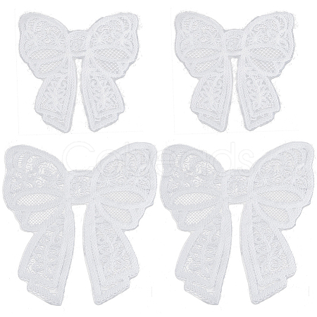 4Pcs 2 Styles Polyester Embroidery Iron on Clothing Patches PATC-GF0001-51A-1