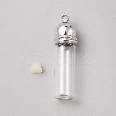 Glass Wishing Bottle Pendant FIND-WH0160-68-1